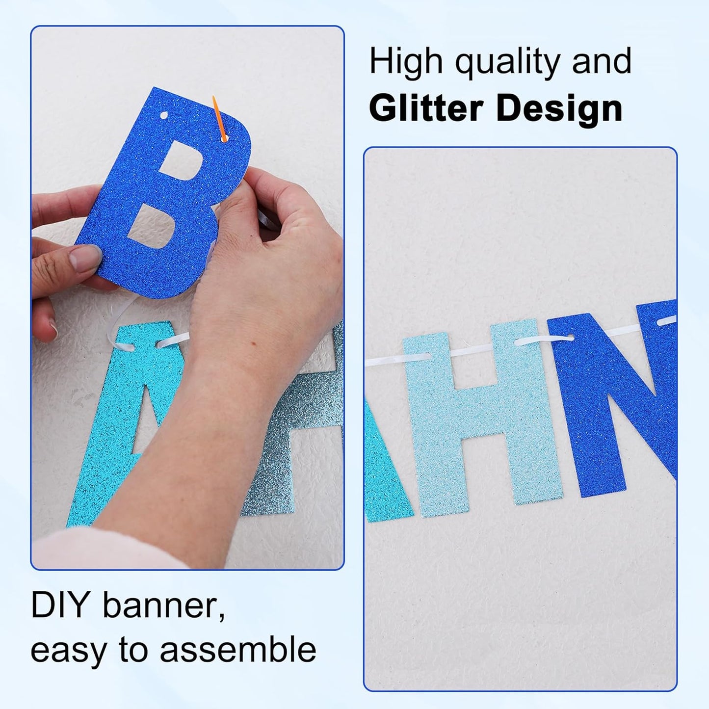 BEISHIDA 116 PCS A-Z DIY Letter Banner Kit Make Your Own Banner Including 111 Letters and Numbers 3 Rope and 2 Threading Device,Customized for Birthday Graduation Wedding Decor Black