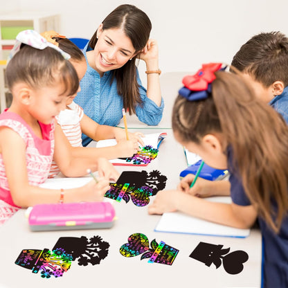 BeYumi 60Pcs Sea World Animals Scratch Bookmarks for Kids DIY Under The Sea Magic Art Rainbow Color Paper Craft Kit Summer Party Favors Birthday Gifts School Classroom Activity Art Project Supplies