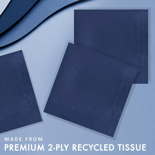 Creative Converting Touch of Color 2-Ply Luncheon Napkins, Party Supplies, 6.5" x 6.5", Navy Blue, 50ct