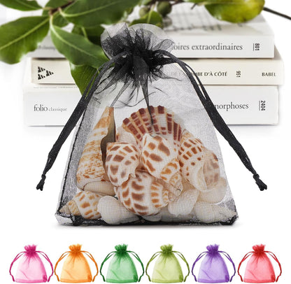 ANZNKU 50PCS White Organza Bags 3x4, Small Gift Bags Bulk for Sachet Jewelry Candy Treat, Mini Mesh Bag Drawstring for Wedding Bridal & Baby Shower, Party Favor Bag for Easter Mothers Day Birthday