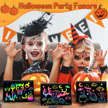 ZMLM 24 Pack Scratch Art Party Favors: Birthday Party Favors for Kids 4-8, Bulk Rainbow Scratch Notebook Paper Pads, Goodie Bags Stuffers Girls Boys Classroom Gifts Crafts Toys