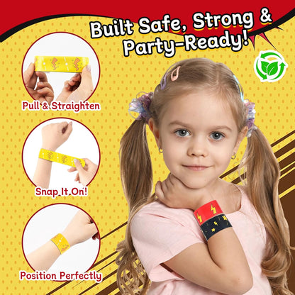 Cartoon Animation Slap Wristband, 24 Pack - Birthday Party Supplies, Cartoon Theme Bracelets Goodie Bag Fillers for Birthday & Theme Parties
