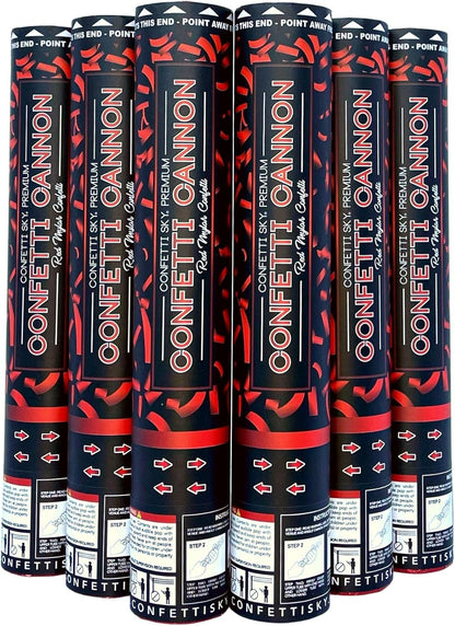 Confetti Sky [6 Pack] 12 Inch Confetti Cannons | Multicolor Confetti Poppers for Wedding Celebration, Birthday Party, Pranks, Graduation, Christmas Eve and New Year Celebration