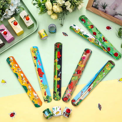 Serencatcher 48pcs Slap Bracelets Party Favors for Birthday Baby Shower Party Supplies Gifts