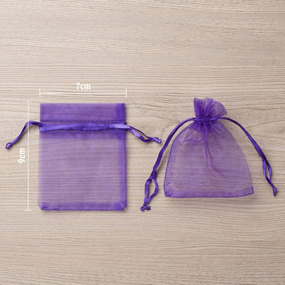 100pcs White Organza Bags 2x3 inch Sheer Drawstring Gift Bags Jewelry Pouches Wedding Party Christmas Favor Gift Bags, Little Mesh Gift Pouches Mini Candy Bags for Small Presents Earrings