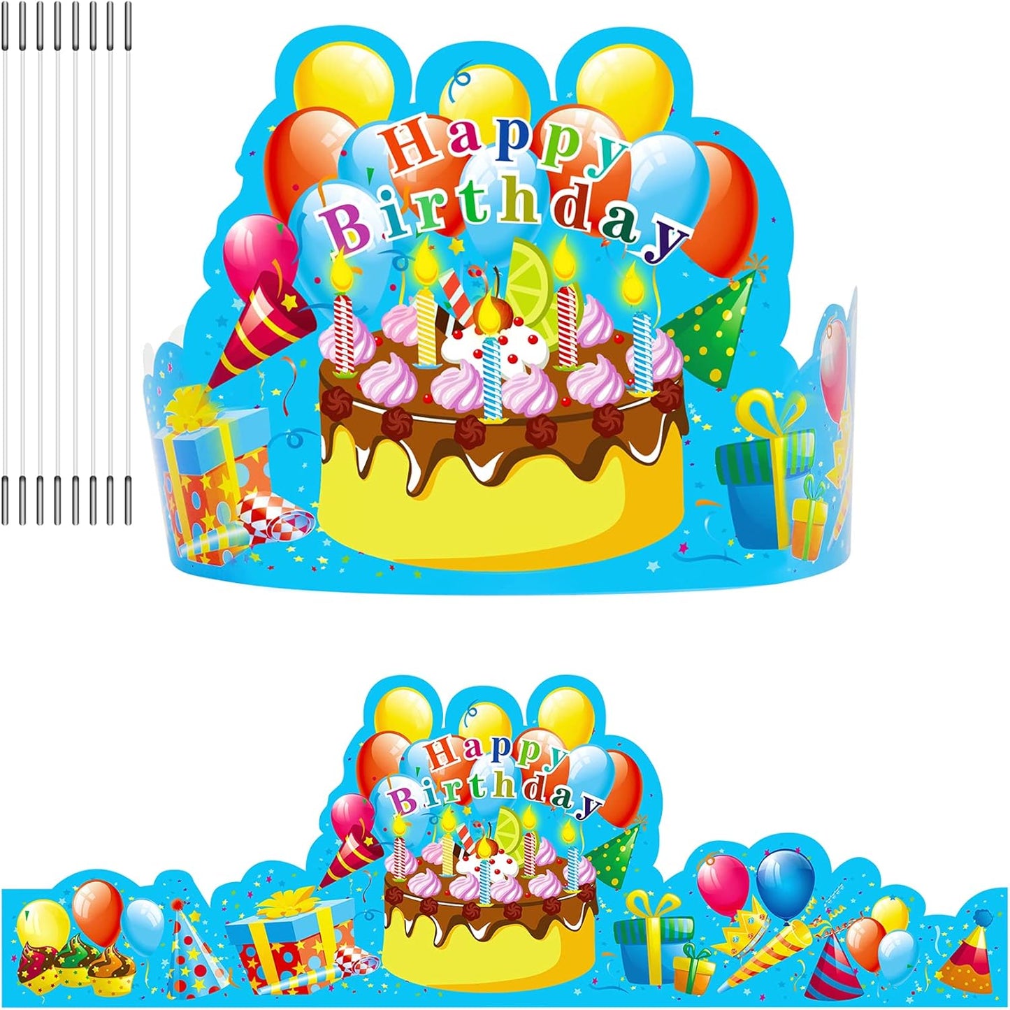 JTIEO 35Pack Birthday Party Crowns for Kids - Paper School Classroom Hats and VBS Supplies