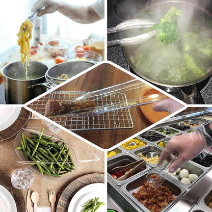 Efavormart 3-Pack 12" Clear Plastic Serving Tongs, Heavy-Duty Disposable Food Tongs for Catering, Buffets, Salads, and Party Events