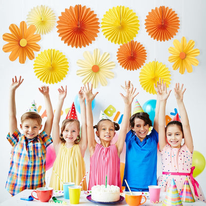 Easy Joy Paper Leaves Decorations for Wall Paper Fans Classroom Decoration Leaves Backdrop Decor Wall Decor,Set of 9