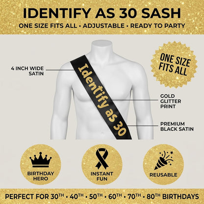 Sterling James Co. Funny Birthday Party Sash - Birthday and Retirement Party Sash for Him or Her - Party Decorations, Supplies and Gifts