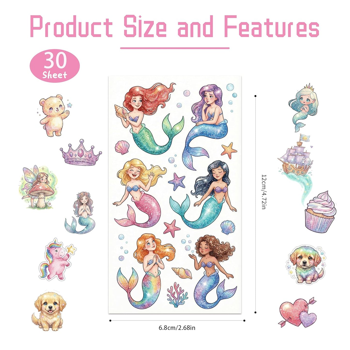 Tattoos for Kids, 350+ Mixed Styles (37 Sheets) Temporary Tattoos Stickers Set Gift for Girls and Boys, Space Dinosaur Animals Butterfly Tattoos for Kids Birthday Party Supplies