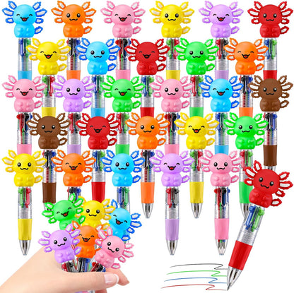 CZWZ 20Pcs Mini Multicolor Pens in One 4-in-1 Cute Pens Bulk for Kids, Fun Kawaii Ballpoint Pens for Birthdays and Children's Party Favors Gifts Teacher School Supplies