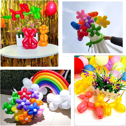 260 Balloons Clear, Thickening Long Balloons for Tying Arch, Twisting Latex Animals Magic Modeling Skinny Birthday Balloon for Kid‘s Party Wedding Decoartion Supply 100pcs