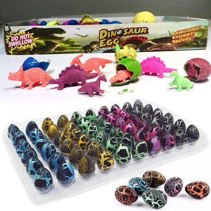 60 Pcs Hatching Dinosaur Eggs for Kids Party Favors, Easter Egg Filled with Toys Novelty Grow in Water Dino Eggs with Toys Inside Easter Basket Stuffers Birthday Gifts, Classroom Prize, Pinata Fillers