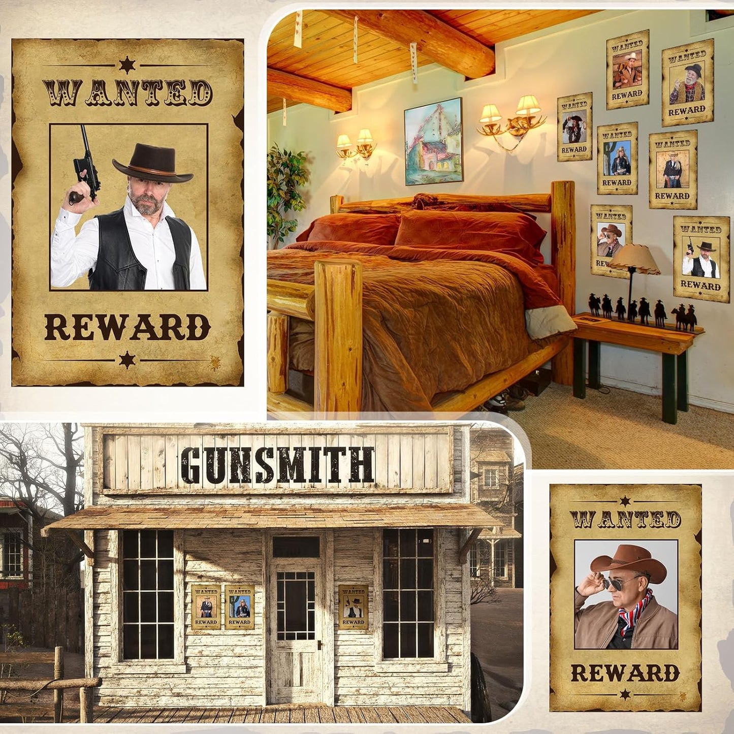 12 Pcs Cowgirl Party Decorations Pink Western Photo Booth Wanted Poster Photo Prop Selfie Frame Poster Fabric Banner Cowgirl Decorations for Party Wild West Birthday Decoration Supplies Rustic