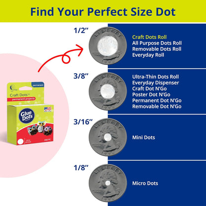 Glue Dots, Micro Dots, Double-Sided, Permanent, 1/8", 325 Dots, Diamond Painting Pen Glue, DIY Craft Glue Tape, Sticky Adhesive Glue Points, Liquid Hot Glue Alternative, Clear