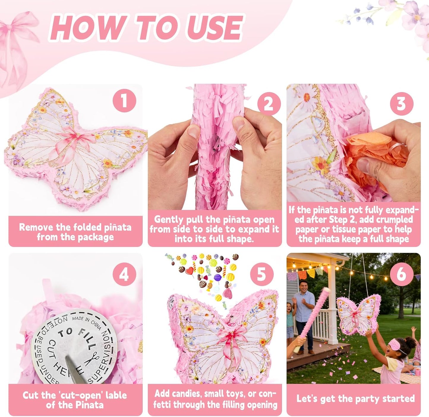 Pink Cowgirl Boot Piñata Set with Bat and Blindfold, 15.7 x 11 in Western Cowgirl Birthday Party Decorations, Girls Theme Party Piñata for Candy & Treats