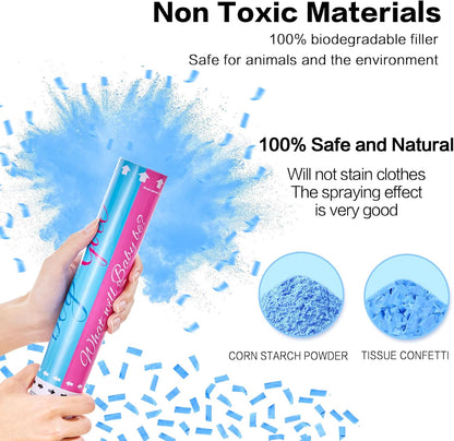 Biodegradable Pink Gender Reveal Confetti Poppers 4Pack
