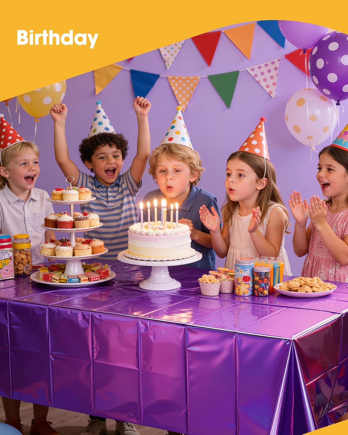 Niuara White Plastic Table Cloth - 4 Pack 54" × 108" Rectangle Disposable Tablecloths for 6FT Tables, Table Cover for Party, Holiday & Gathering Use