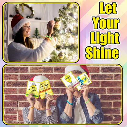 30 Sets/ 60 Pcs Christian Bracelets Gift Let Your Light Shine Matthew 5: 16 Wristbands with Bible Verse Card Glow in the Dark Religious Gifts Easter Church Sunday School VBS Christmas Favors