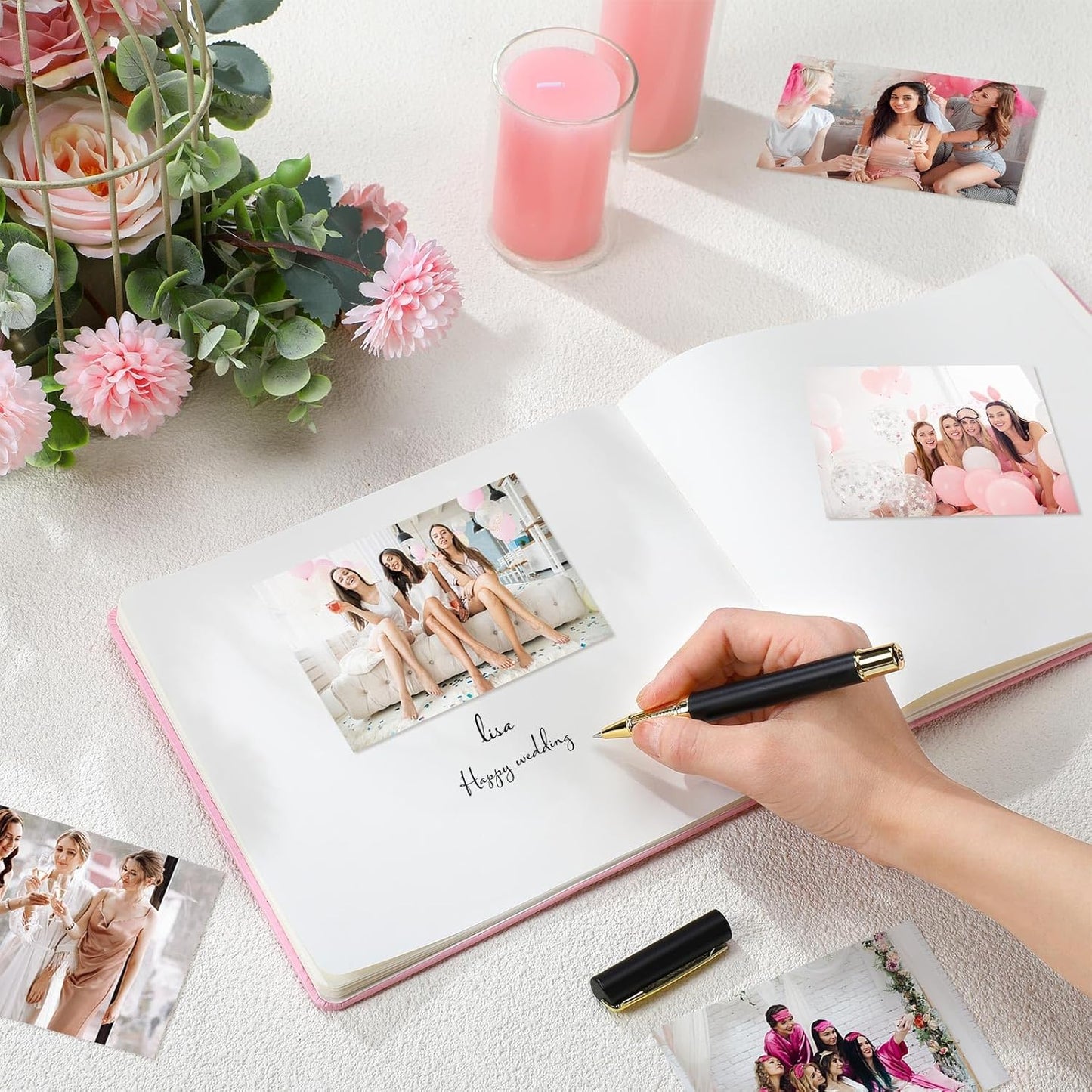 Patelai Bachelorette Party Guest Book with Pen, 8.7 x 7.1 Inches for Bridal Shower Scrapbook Photo Album Signature Memory Keepsake Book Bachelorette Wedding Party Favors, 56 Sheets