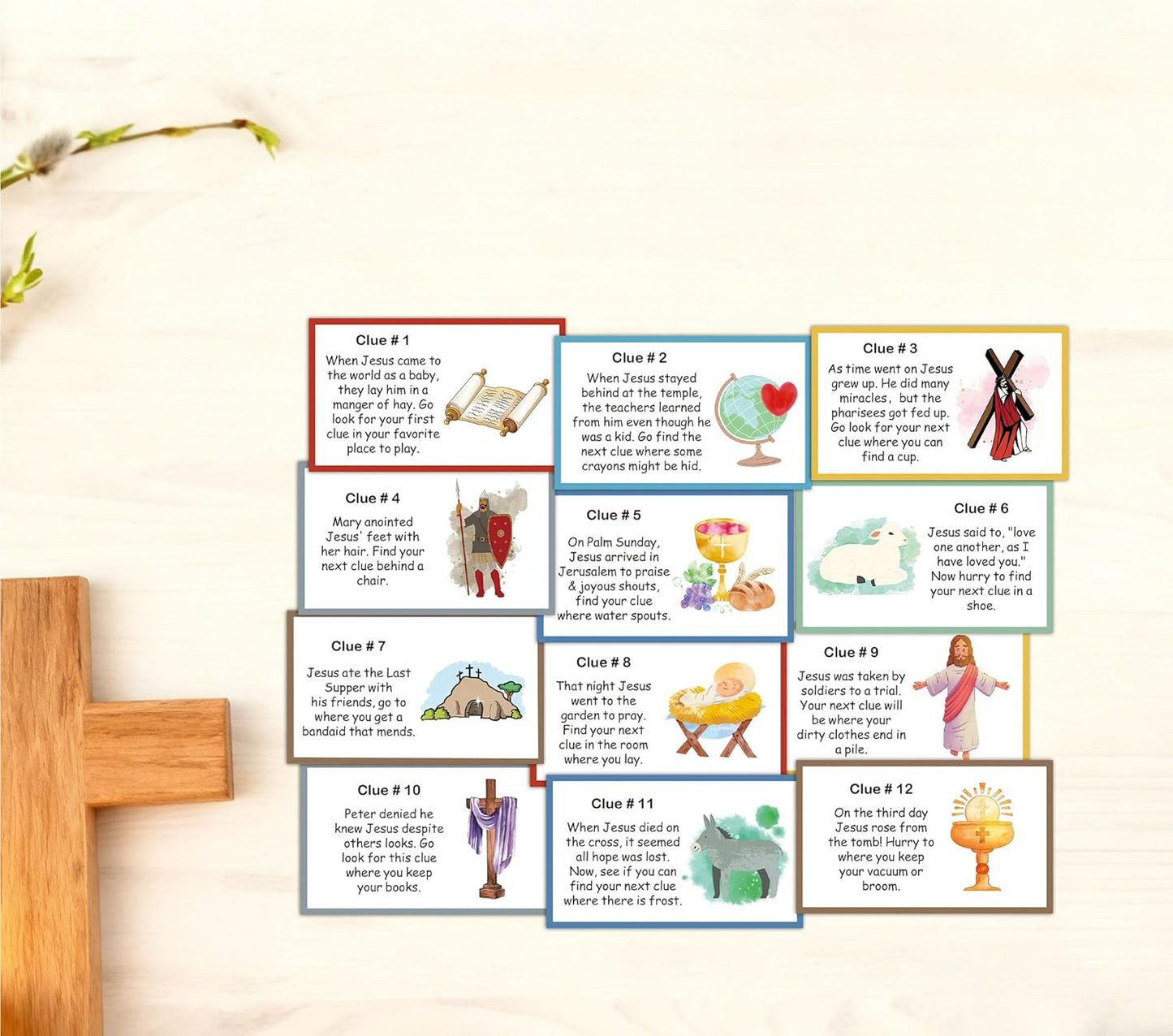 Easter Scavenger Hunt for Adults, Easter Egg Party Games, Bunny Treasure Hunt Clues Game Cards, Spring Holiday Activities for Large Groups, Family Party Decorations Supplies Favors -02