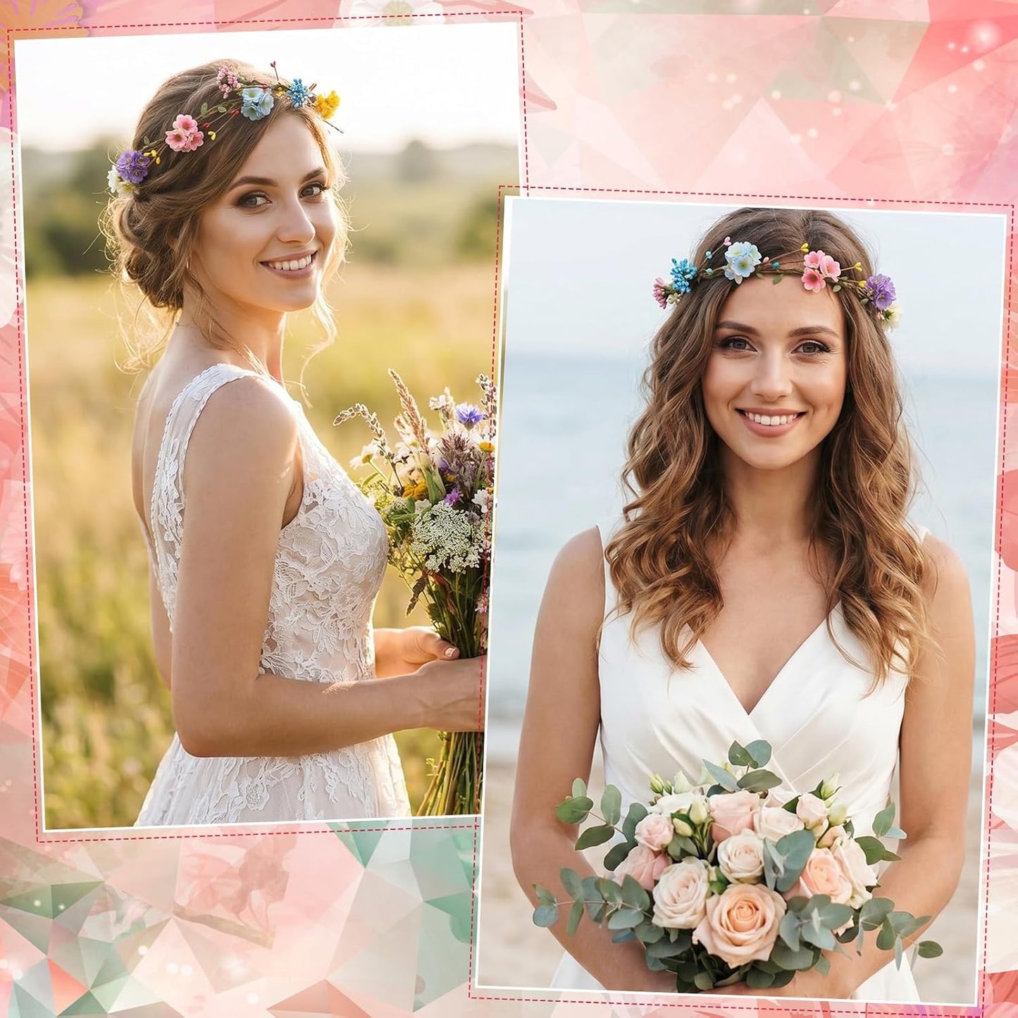 Zeyune 20 Sets Spring Tea Party Favor Flower Crowns Making Kit, Make Your Own Flower Crown Wreath Garland Headbands Craft Kit Handmade DIY Fairy Floral Hair Accessories Gift for Women(Daisy)