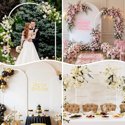 Metal Arch Backdrop Stand Wedding Arch frame Set of 2 (7.2FT,6FT) Gold Balloon Backdrop Arch Stand for Wedding Ceremony Birthday Party Baby Shower Graduation Ceremony Decoration