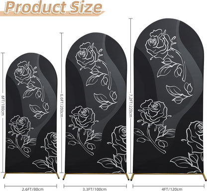 3-Piece Arch Cover Bundle – 7.2FT, 6.6FT & 6FT Stretch Spandex Backdrop Set – Wedding, Birthday & Photo Booth Arch Covers for Every Event