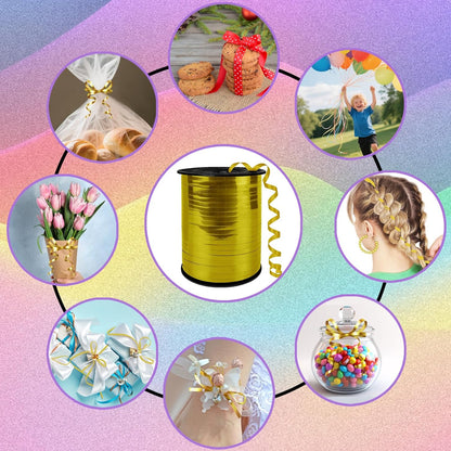 Metallic Shiny Curling Ribbon，500 Yard，1/5" for Crafts,Gift Wrapping, Balloon String, Baby Shower, Parties & Festivals, Florist Flowers (Silver)