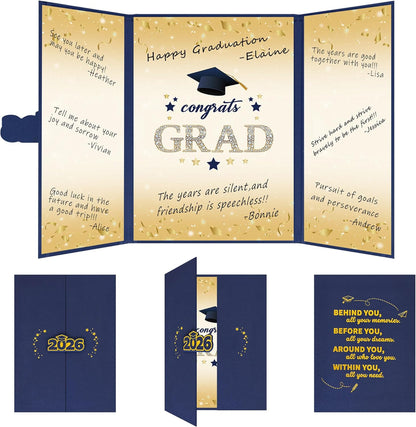 Vlipoeasn 2026 Graduation Guest Book Alternative, Black Gold Class of 2026 Graduation Party Decorations, Graduation Signature Book for 2026 College High School, Unique Graduation Gifts for Friends
