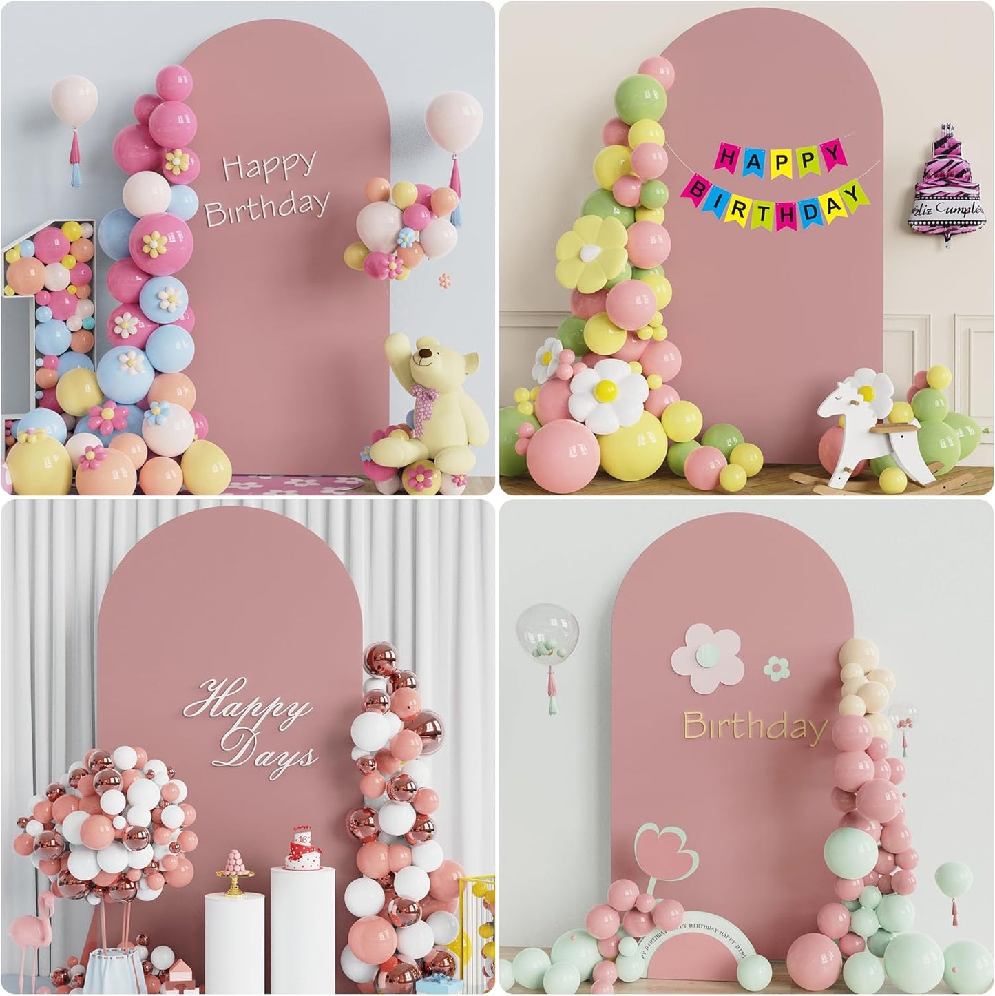 Wokceer 7.2 FT Wedding Arch Backdrop Stand and White Arch Cover, Metal Arch Stand with Arch Stand Cover for Birthday Party Wedding Ceremony Bridal Baby Shower Event Decor