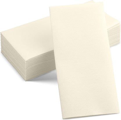 50-Pack Disposable Linen-Feel Caramel Napkins, 12" x 17" Cloth-Like Paper Dinner Napkins For Wedding, Bathroom, Party Or Event