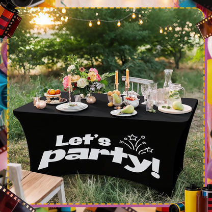 Gilprop Photo Booth Table Cloth Photo Booth Props Accessories Rectangle Tight Table Background for Indoor Outdoor Party Photography Decoration Graduation Wedding Birthday Bachelorette(Stylish,4ft)