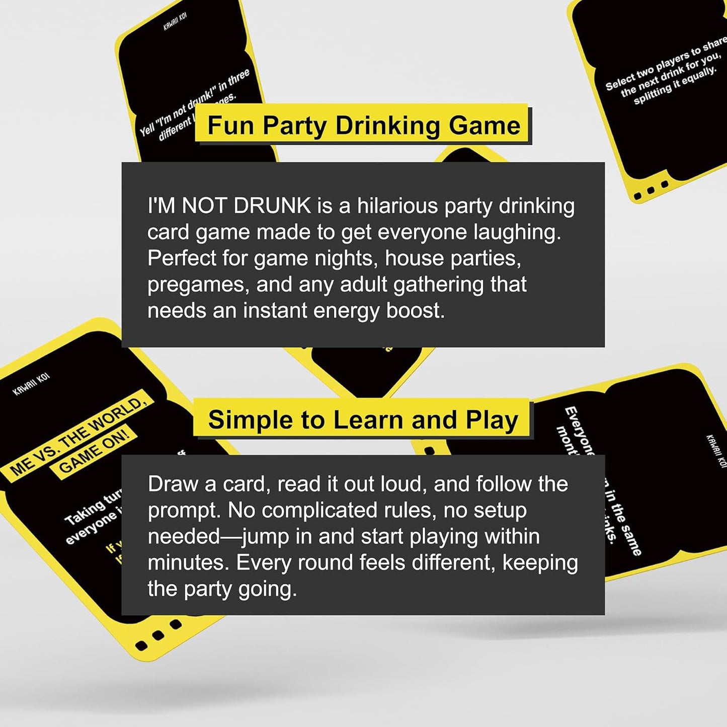 KAWAII KOI I’M NOT Drunk – Party Drinking Card Game for Game Night & Parties, Funny Party Game for Adults, Perfect for 21st Birthday & Bachelorette Parties