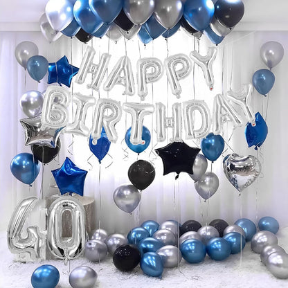 Happy Birthday Balloons Banner, Foil Balloon Personalized Name Letters Balloons Sign Birthday Party Decorations for Women Men Boys Girls Cream