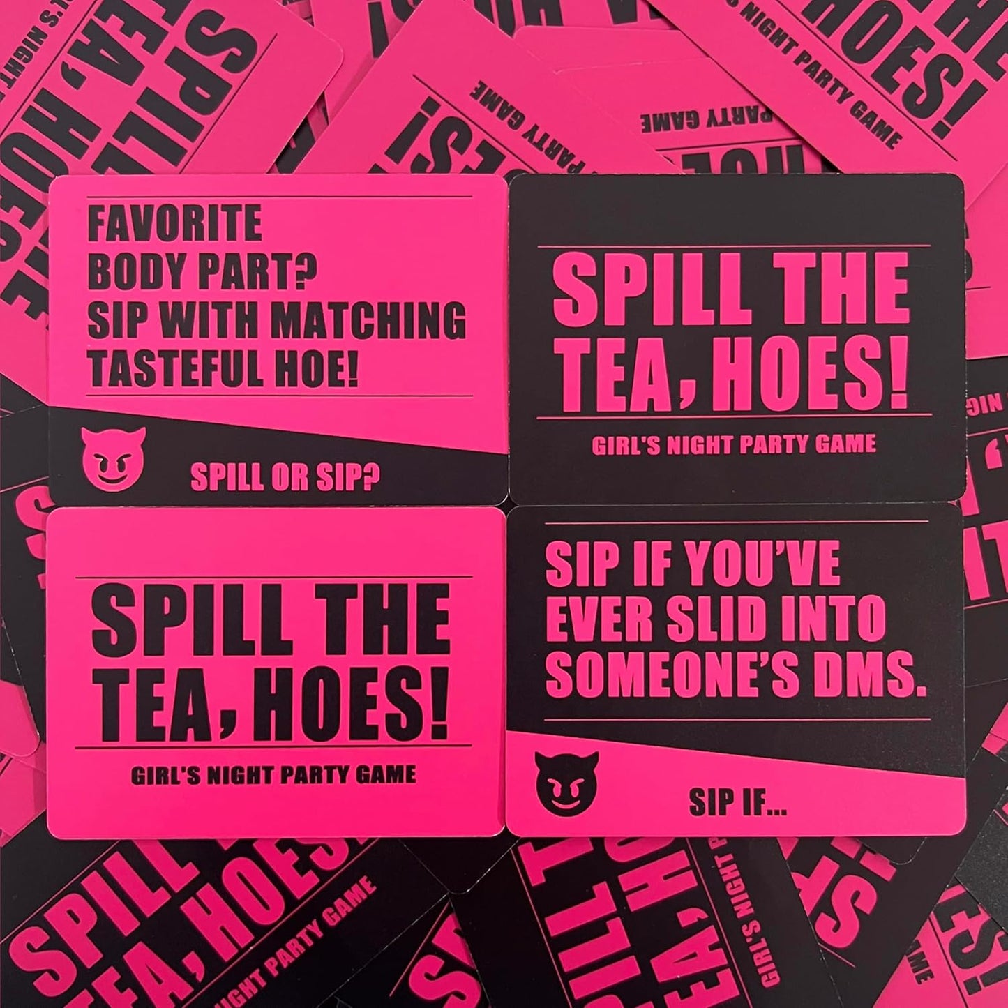 Spill The Tea, Hoes! Girls Night Party Drinking Game for Bachelorette, Galentines or Ladies Night - A Drinking Game for Adults