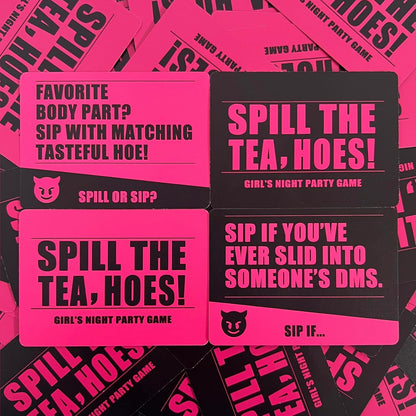 Spill The Tea, Hoes! Girls Night Party Drinking Game for Bachelorette, Galentines or Ladies Night - A Drinking Game for Adults