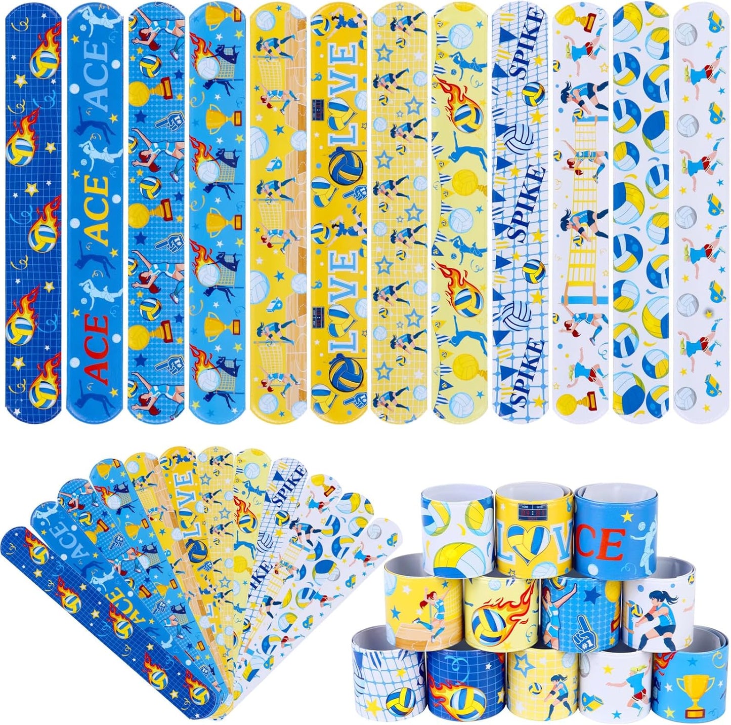 Serencatcher 48pcs Slap Bracelets Party Favors for Birthday Baby Shower Party Supplies Gifts