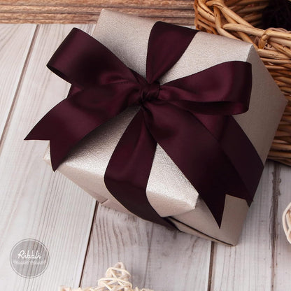 Ribbli Double Faced White Satin Ribbon,3/8” x Continuous 25 Yards,Fabric Ribbon use for Bows Bouquet,Gift Wrapping,Floral Arrangement