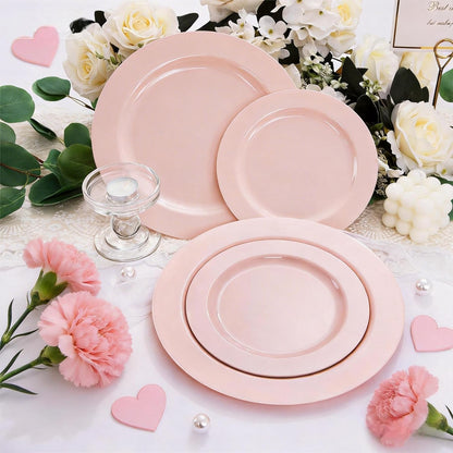 FLOWERCAT 60PCS White Plastic Plates - Heavy Duty White Disposable Plates for Mother's Day/Birthday Party/Wedding -serve for 30 guests Include 30PCS 10.25" & 30PCS 7.5" Plates for Party