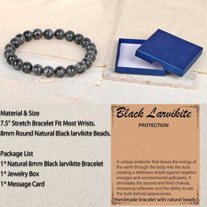 LPBeads Handmade Natural Gemstone Stretch Elastic Bracelet Healing Crystal Round Stone Beads Jewelry Gifts for Women Men