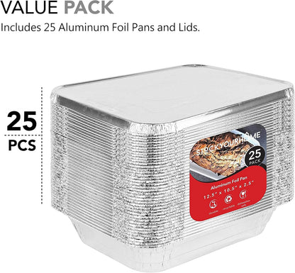 Stock Your Home Aluminum Pans 9x13 Disposable Foil Pans (30 Pack) - Half Size Steam Table Deep Trays - Tin Foil Pans Great for Cooking, Heating, Storing, Prepping Food