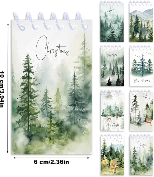 24 Pcs Green Forest Mini Pocket Notebooks 2.36 x 3.94 Inch Green Forest Small Notepads Watercolor Woodland Them Birthday Party Favors Gift for Office School Teacher Classroom Rewards Supplies