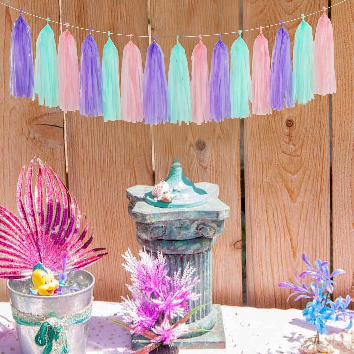 Navy-Blue White-Silver Tassel Garland Streamers - 15pcs Party Decorations Tissue Paper Tassels Banner,Graduation 2025 Wedding Baby Bridal Shower Hanging Decoration Boy Birthday Backdrop Decor Panduola