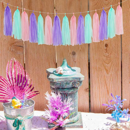Navy-Blue White-Silver Tassel Garland Streamers - 15pcs Party Decorations Tissue Paper Tassels Banner,Graduation 2025 Wedding Baby Bridal Shower Hanging Decoration Boy Birthday Backdrop Decor Panduola