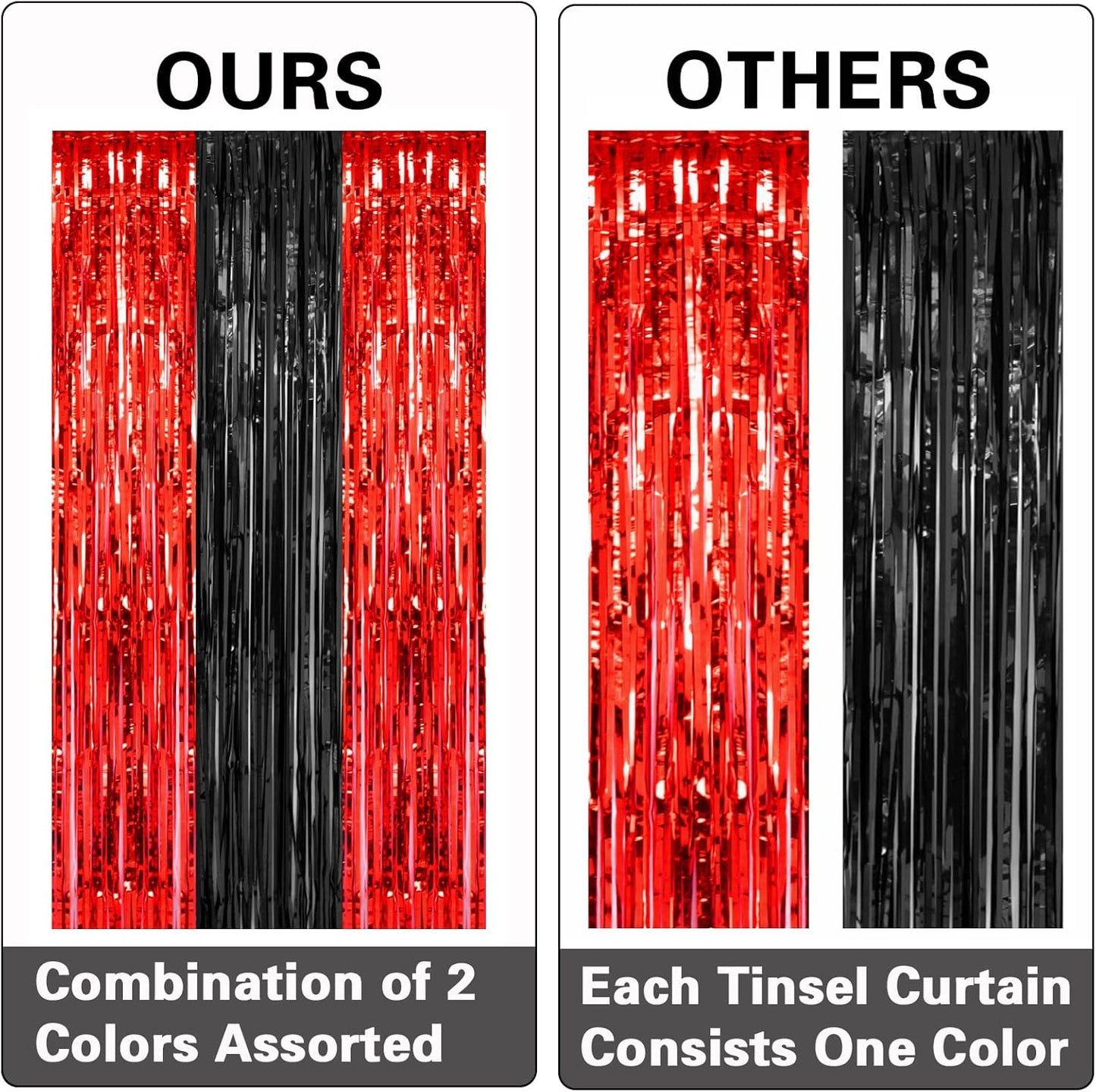 2 Pack 3.2ft x 8.2ft Silver Metallic Tinsel Foil Fringe Curtains, Door Streamer Photo Booth Backdrop for Birthday Graduation Engagement Bridal Shower Bachelorette Baby Shower Party Decorations