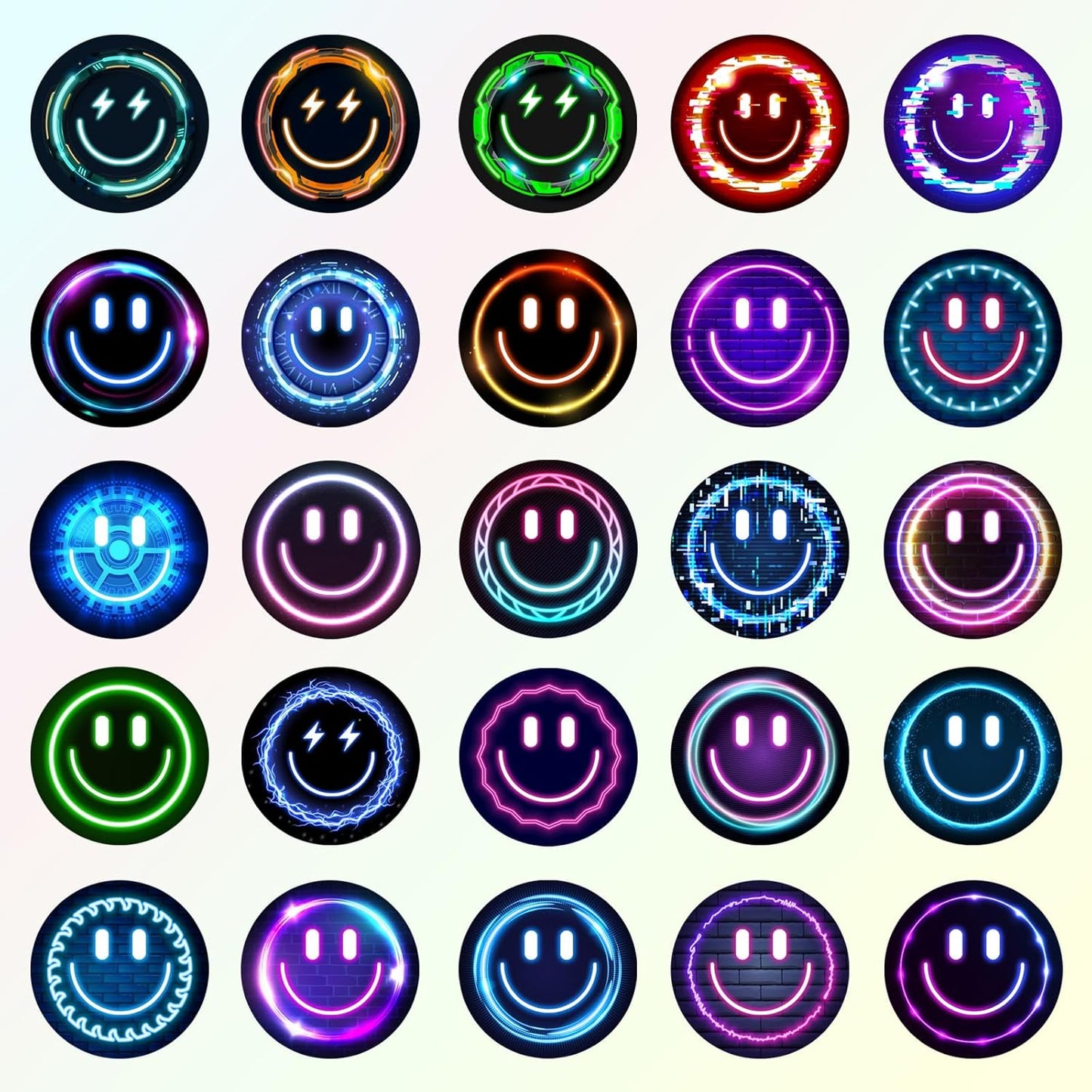 50PCS Smiling Stickers, Cute Water Bottle Stickers for Kids, for Teaching Rewards, Notebooks, Stationery, Luggage, Cartoon PVC Happy Stickers