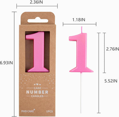 PHD CAKE 2.76 Inch Modern Gold 2 Number Birthday Candles, Gold Number Candles, Cake Number Candles, Party Celebration