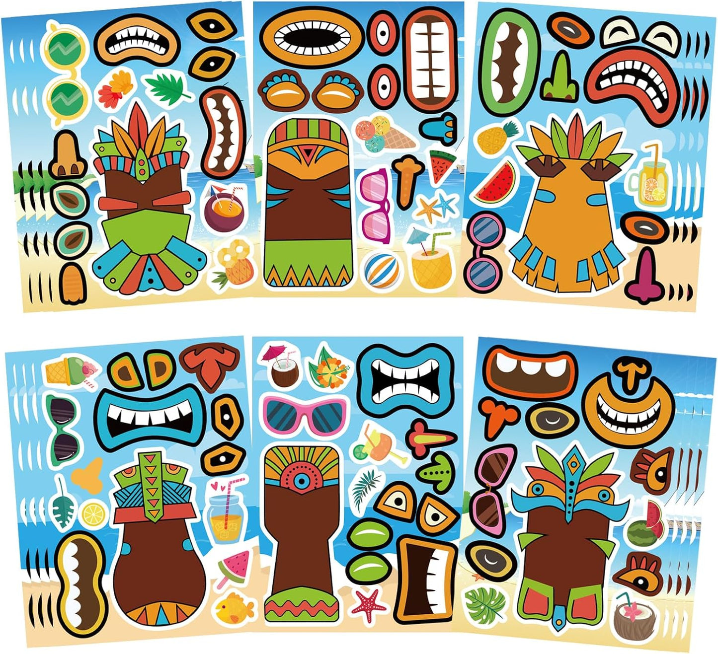24 Sheets Make a Face Stickers for Kids Toddlers, Make Your Own Animal Mix and Match Sticker Sheets with Sea Animals Horses Dinosaurs Unicorns for Kids Crafts Party Favors Goodie Bags Stuffers