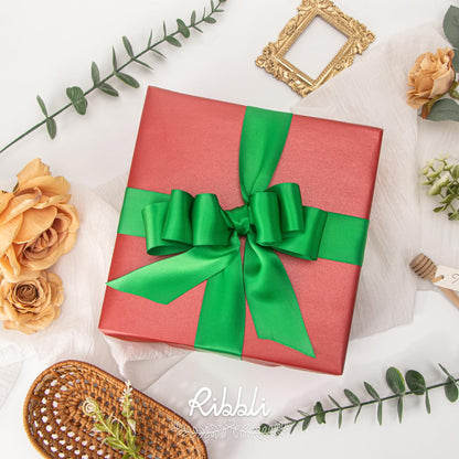Ribbli Double Faced White Satin Ribbon,3/8” x Continuous 25 Yards,Fabric Ribbon use for Bows Bouquet,Gift Wrapping,Floral Arrangement